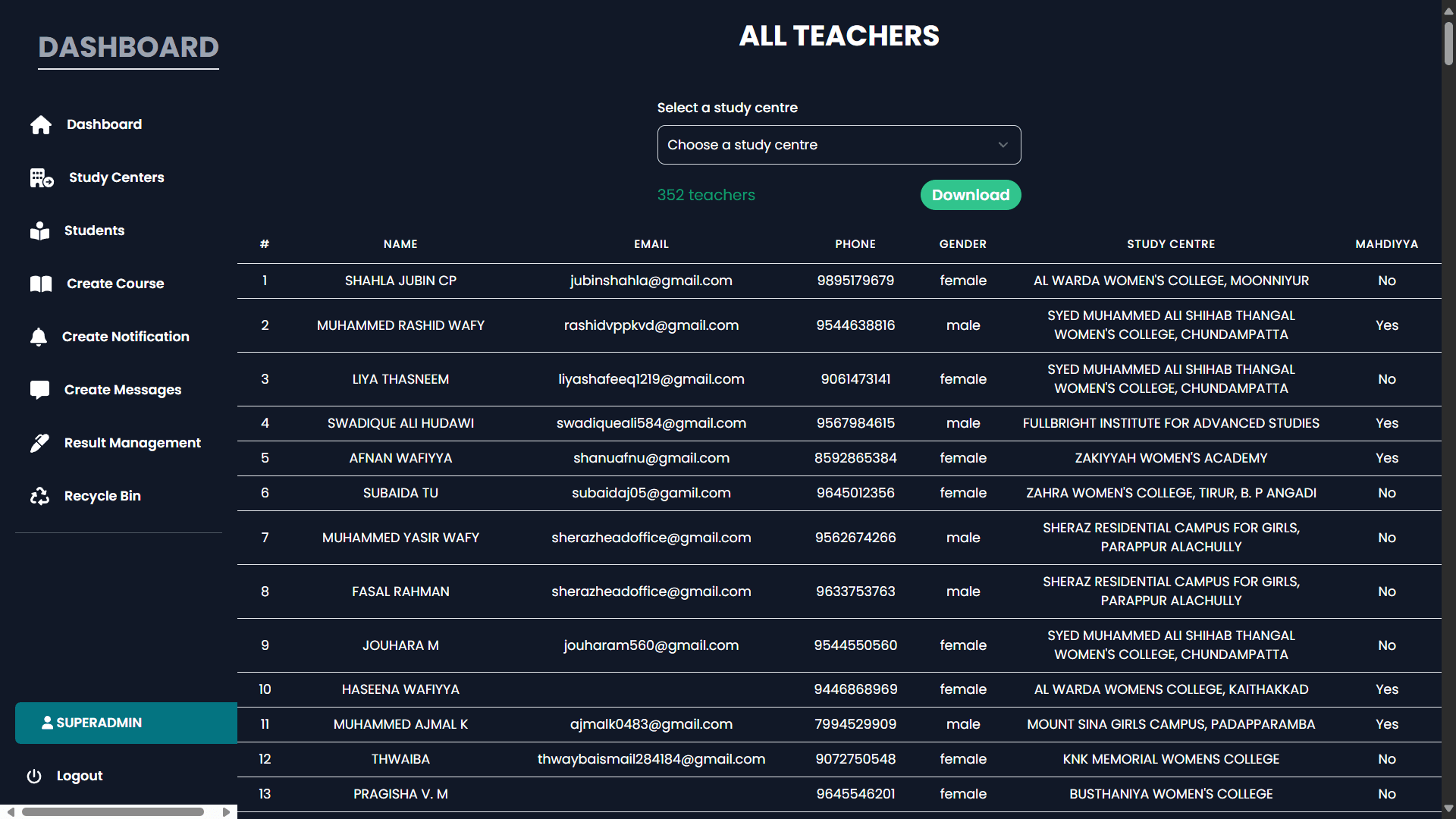 Teacher & Staff Management