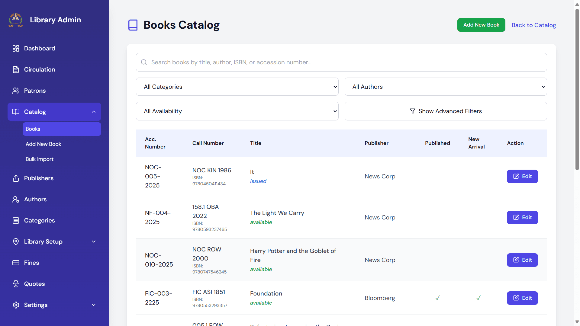 Book Catalog Management
