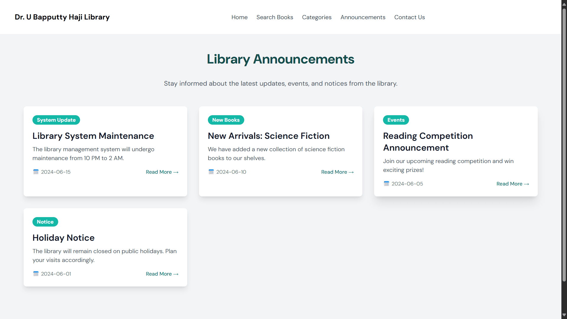 Library Announcements