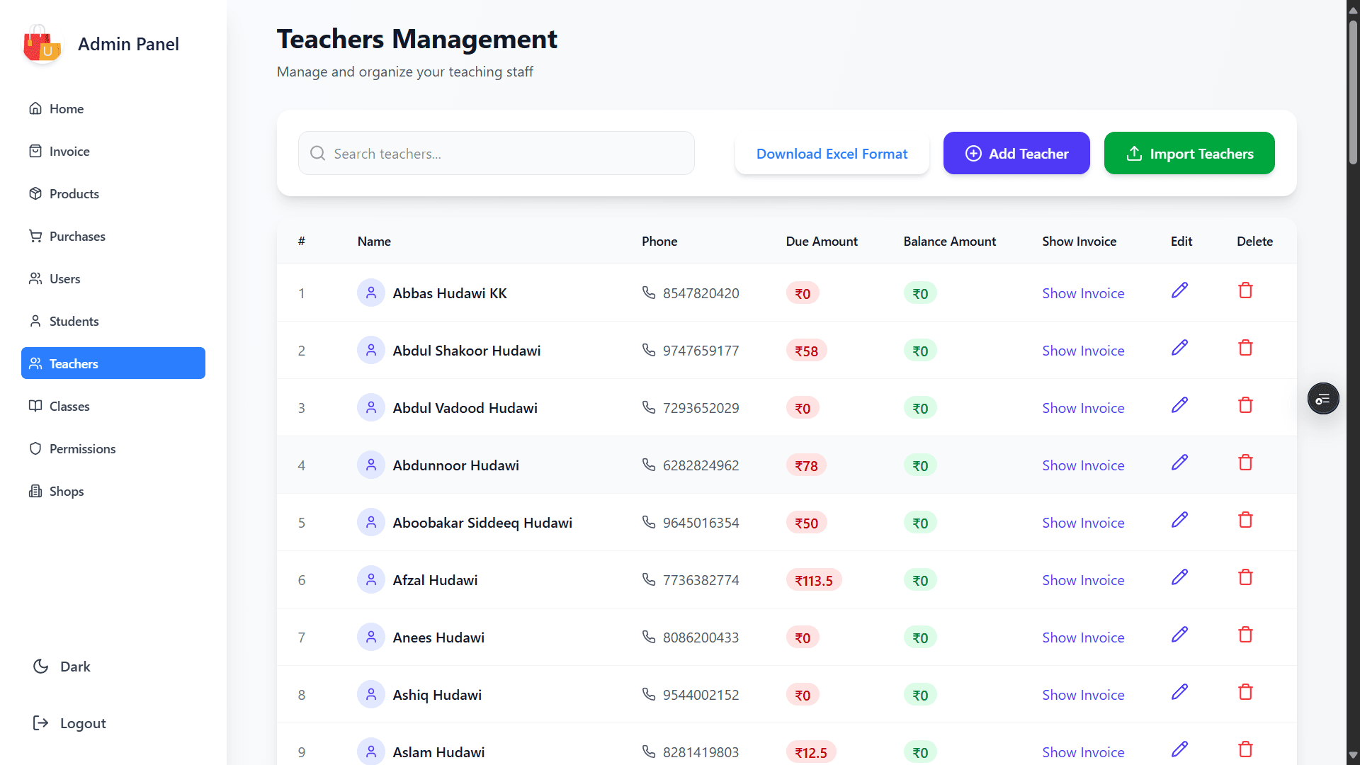 Teacher Management